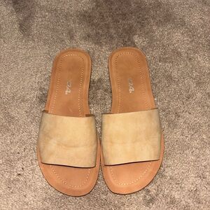 Soda Beige Slide Loafers